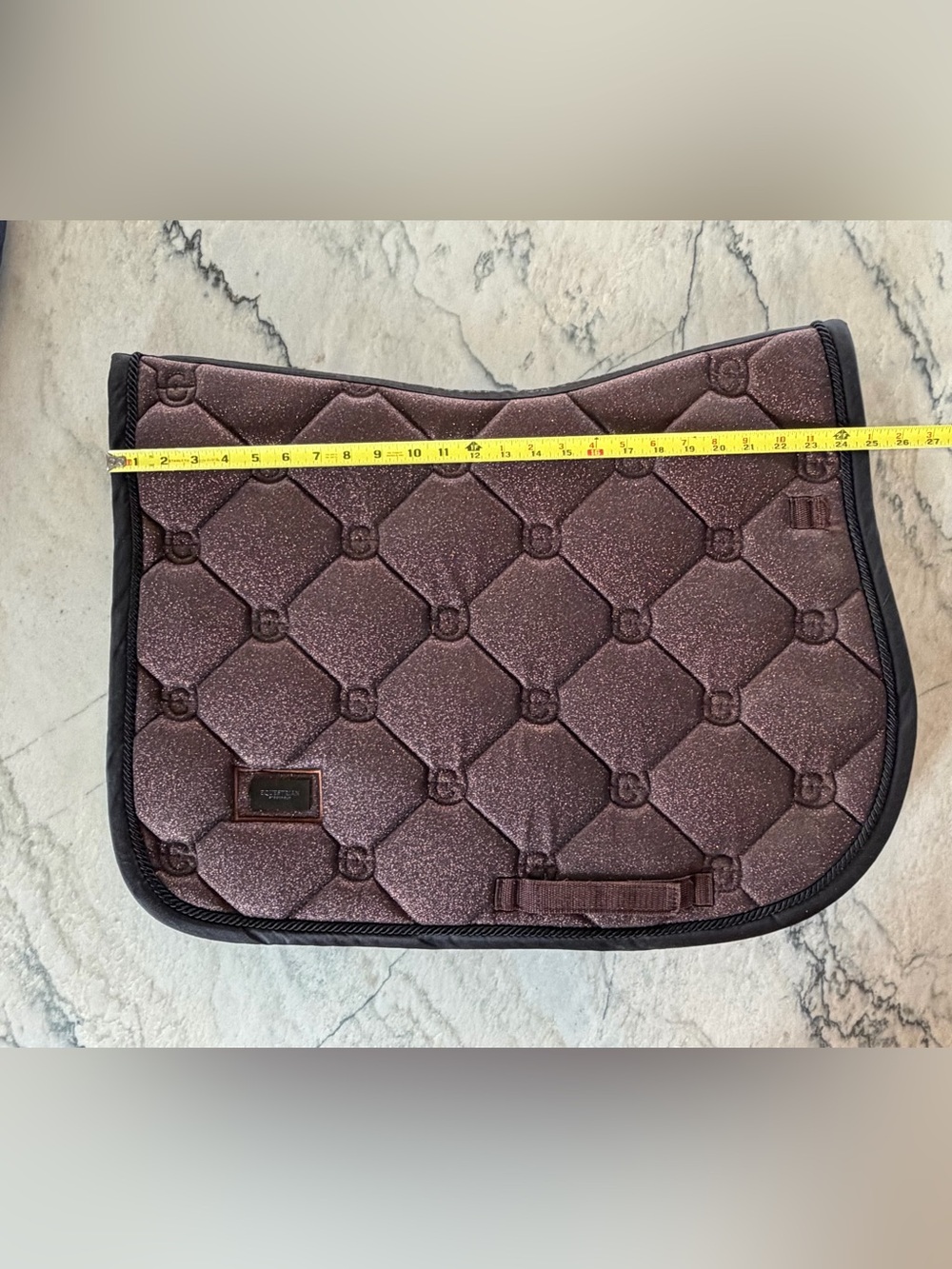 Equestrian Stockholm Quilted Metallic Mahogany Glimmer Saddle Pad - Full Size - Picture 6 of 14